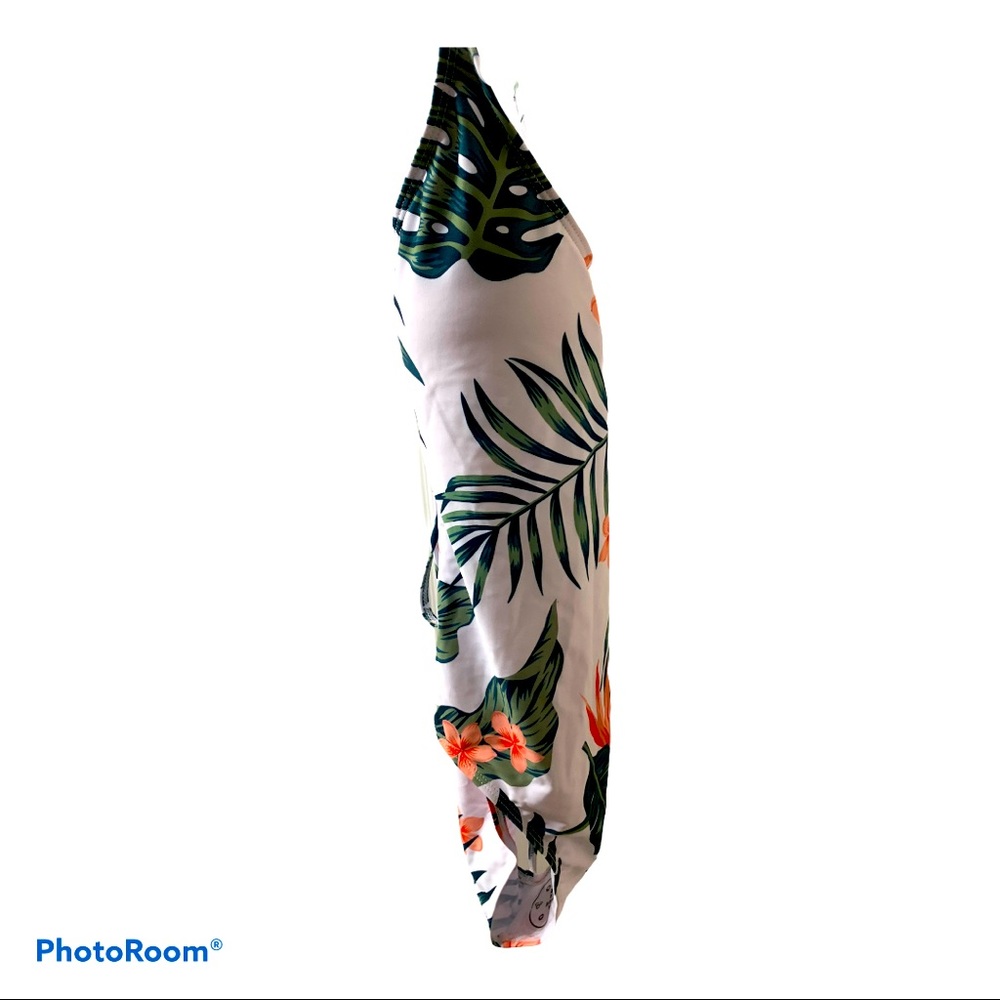 Tropical one-piece lace up back bathing suit NEW - Picture 3 of 6